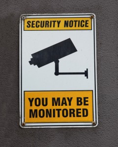 A security surveillance sign